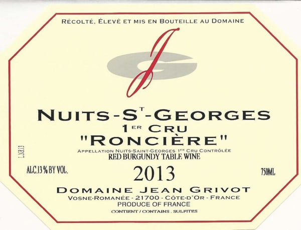 Rượu vang đỏ Domaine Jean Grivot Nuits-St-Georges Ronciere Premier Cru 2016