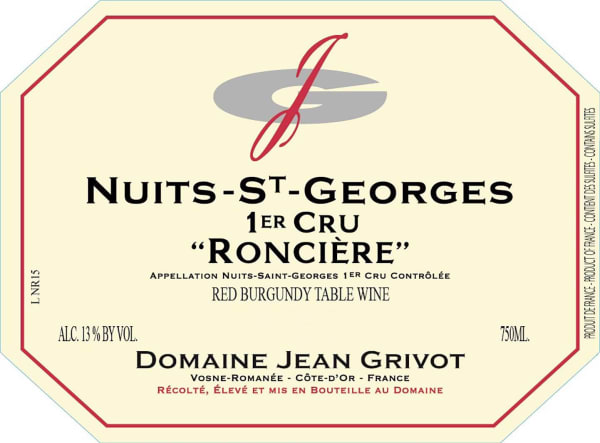 Rượu vang đỏ Domaine Jean Grivot Nuits-St-Georges Ronciere Premier Cru 2019
