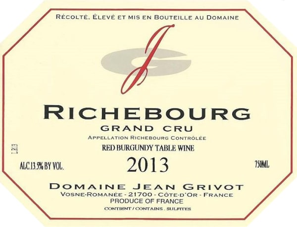 Rượu vang đỏ Domaine Jean Grivot Richebourg Grand Cru 2013