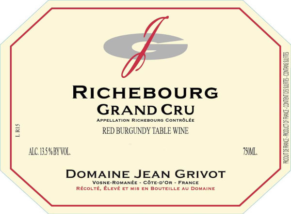 Rượu vang đỏ Domaine Jean Grivot Richebourg Grand Cru 2016