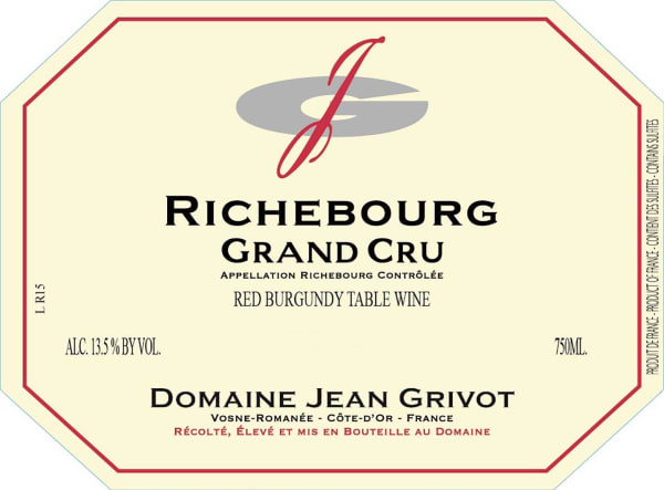 Rượu vang đỏ Domaine Jean Grivot Richebourg Grand Cru 2019