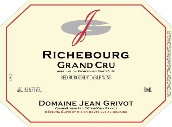 Rượu vang đỏ Domaine Jean Grivot Richebourg Grand Cru 2020