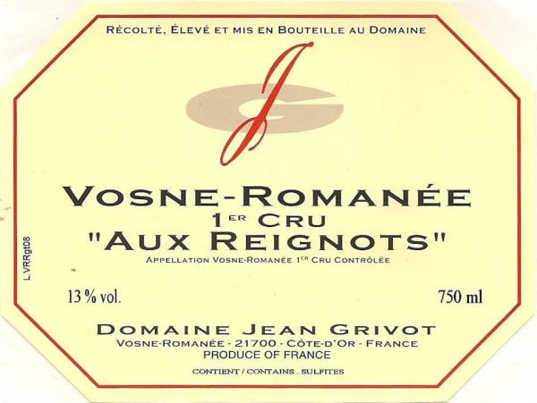 Rượu vang đỏ Domaine Jean Grivot Vosne-Romanee Aux Reignots Premier Cru 2011