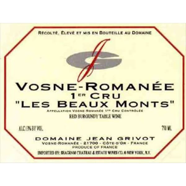 Rượu vang đỏ Domaine Jean Grivot Vosne-Romanee Les Beaux Monts Premier Cru 2003