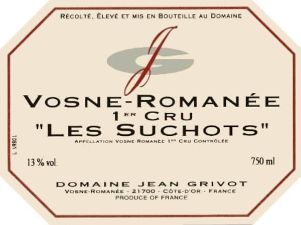 Rượu vang đỏ Domaine Jean Grivot Vosne Romanee Les Suchots Premier Cru 2012
