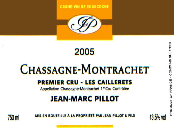 Rượu vang trằng Domaine Jean-Marc Pillot Chassagne-Montrachet Les Caillerets Premier Cru 2005