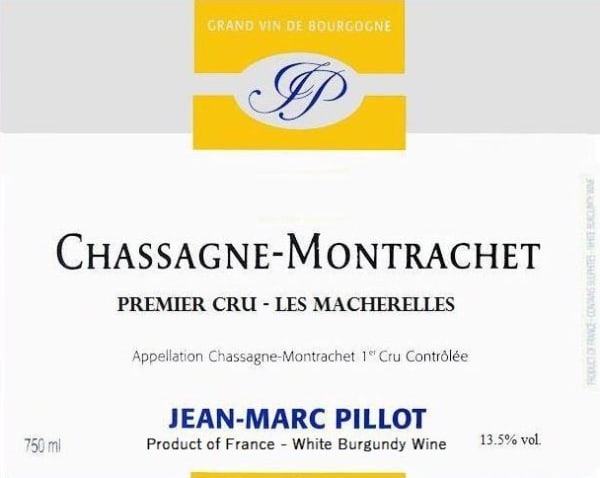 Rượu vang trằng Domaine Jean-Marc Pillot Chassagne-Montrachet Les Macherelles Premier Cru 2020