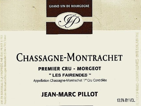Rượu vang trằng Domaine Jean-Marc Pillot Chassagne-Montrachet Morgeot Les Fairendes Premier Cru 2019