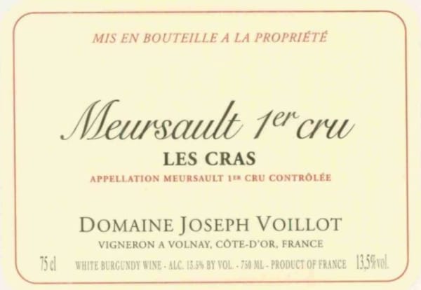 Rượu vang trằng Domaine Joseph Voillot Meursault Les Cras Premier Cru 2020