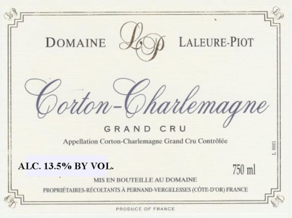 Rượu vang trằng Domaine Laleure-Piot Corton-Charlemagne Grand Cru 2005
