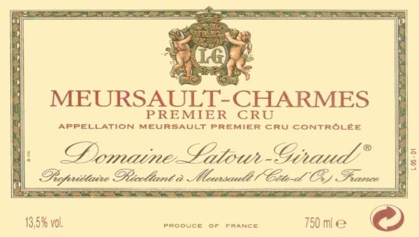 Rượu vang trằng Domaine Latour-Giraud Meursault-Charmes Premier Cru 2005