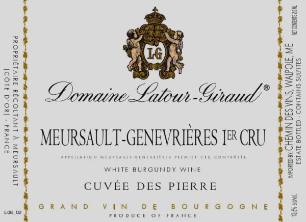 Rượu vang trằng Domaine Latour-Giraud Meursault-Genevrieres Premier Cru Cuvee des Pierres 2017