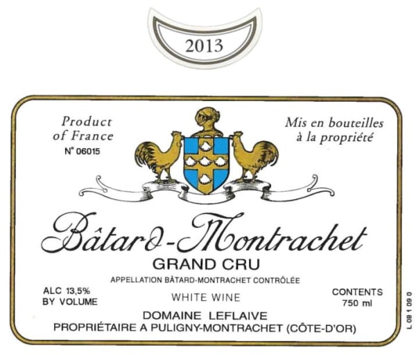 Rượu vang trằng Domaine Leflaive Batard-Montrachet Grand Cru 2013