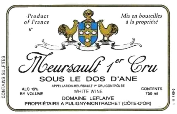 Rượu vang trằng Domaine Leflaive Meursault Sous le Dos d'Ane 2013
