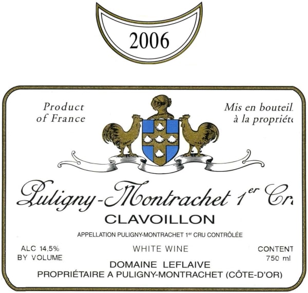 Rượu vang trằng Domaine Leflaive Puligny-Montrachet Clavoillon Premier Cru 2006