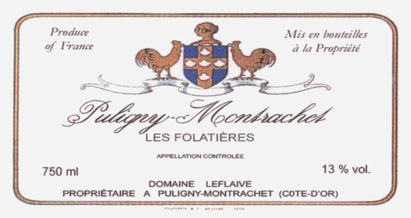 Rượu vang trằng Domaine Leflaive Puligny-Montrachet Les Folatieres 2014
