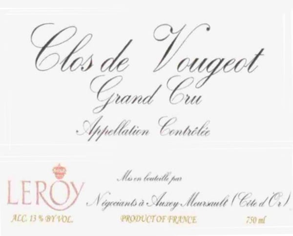 Rượu vang đỏ Domaine Leroy Clos Vougeot Grand Cru 2011