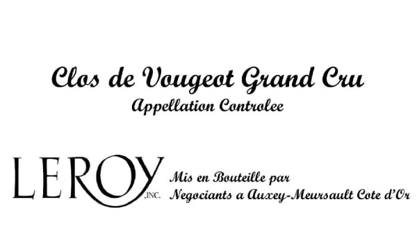 Rượu vang đỏ Domaine Leroy Clos Vougeot Grand Cru 2013