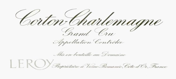 Rượu vang trằng Domaine Leroy Corton-Charlemagne Grand Cru 2003