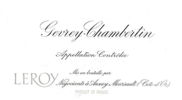 Rượu vang đỏ Domaine Leroy Gevrey-Chambertin 2007