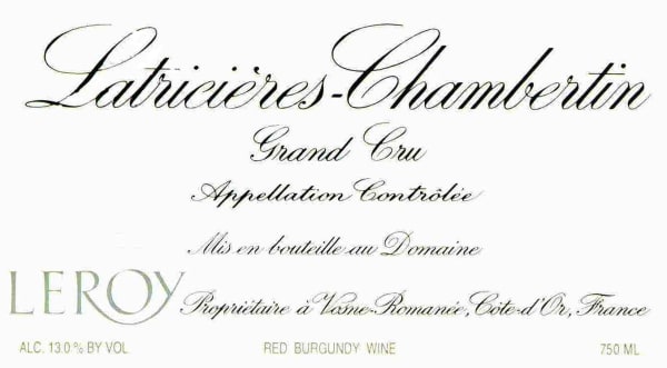 Rượu vang đỏ Domaine Leroy Latricieres-Chambertin Grand Cru 2008