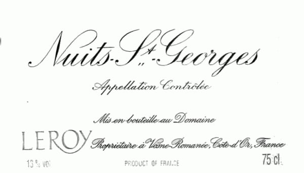 Rượu vang đỏ Domaine Leroy Nuits-St-Georges 2004