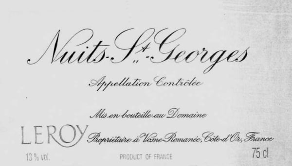 Rượu vang đỏ Domaine Leroy Nuits-St-Georges 2008