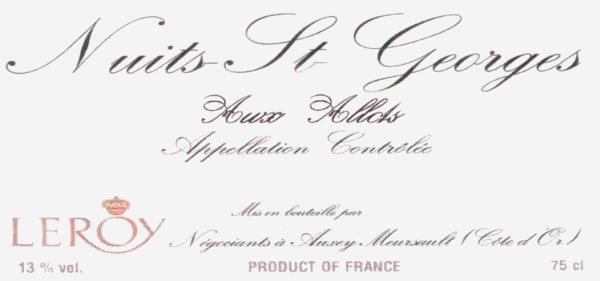 Rượu vang đỏ Domaine Leroy Nuits St Georges Aux Allots 2000