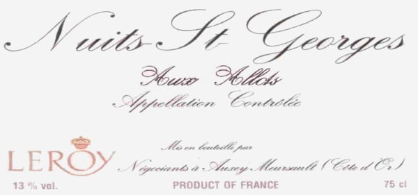 Rượu vang đỏ Domaine Leroy Nuits St Georges Aux Allots 2005