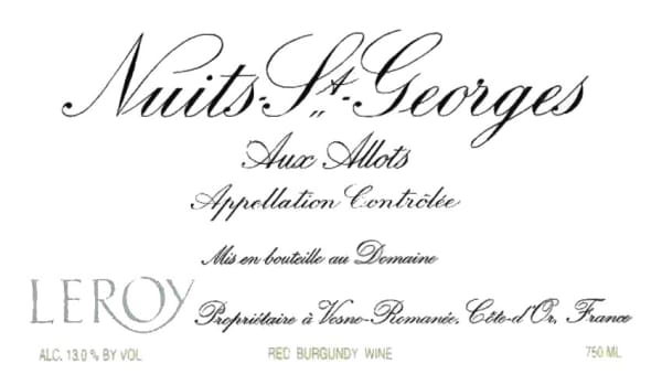 Rượu vang đỏ Domaine Leroy Nuits St Georges Aux Allots 2011