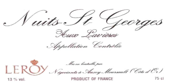 Rượu vang đỏ Domaine Leroy Nuits St Georges Aux Lavieres 2007
