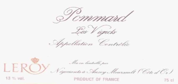 Rượu vang đỏ Domaine Leroy Pommard Les Vignots 2000