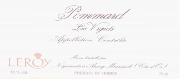 Rượu vang đỏ Domaine Leroy Pommard Les Vignots 2007