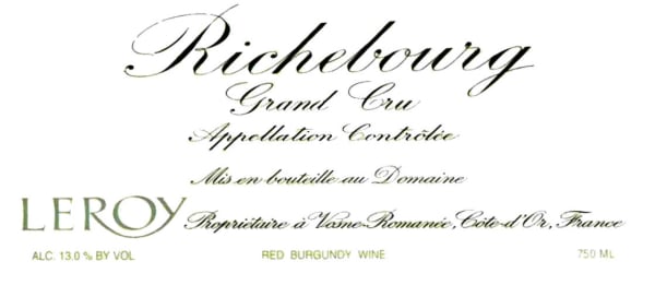 Rượu vang đỏ Domaine Leroy Richebourg Grand Cru 2007