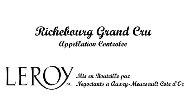 Rượu vang đỏ Domaine Leroy Richebourg Grand Cru 2009