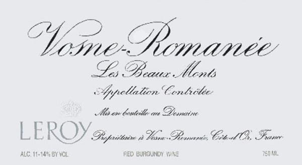 Rượu vang đỏ Domaine Leroy Vosne Romanee les Beaux Monts 2013