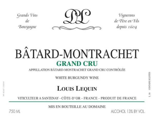 Rượu vang trằng Domaine Loius Lequin Batard-Montrachet Grand Cru 2011