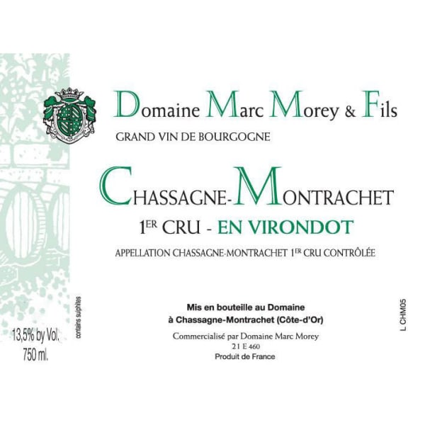 Rượu vang trằng Domaine Marc Morey Chassagne-Montrachet En Virondot Premier Cru 2013