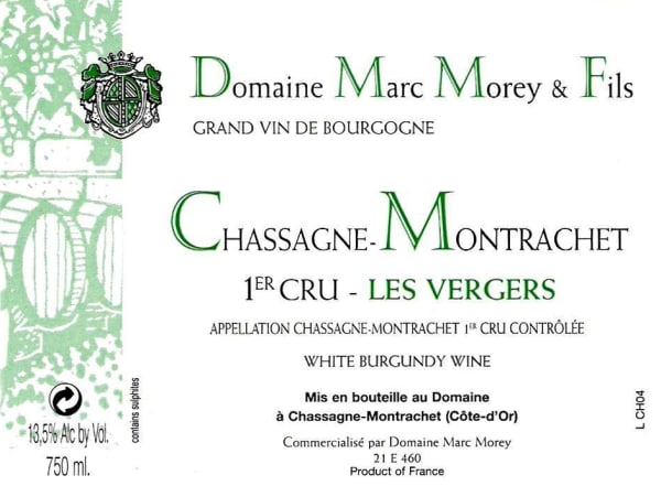 Rượu vang trằng Domaine Marc Morey Chassagne-Montrachet Les Vergers Premier Cru 2017