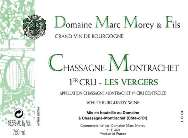 Rượu vang trằng Domaine Marc Morey Chassagne-Montrachet Les Vergers Premier Cru 2019