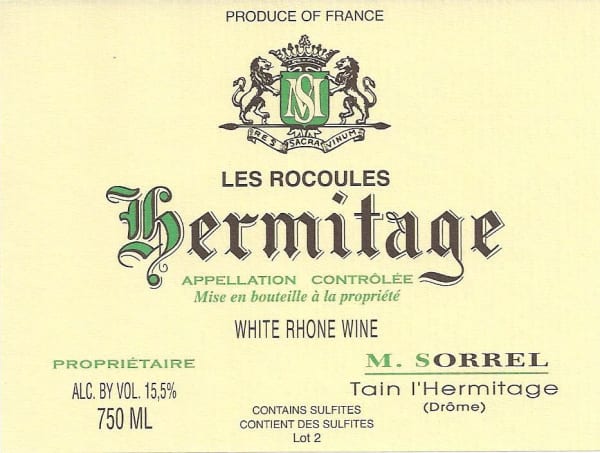 Rượu vang trằng Domaine Marc Sorrel Hermitage Les Rocoules 2010