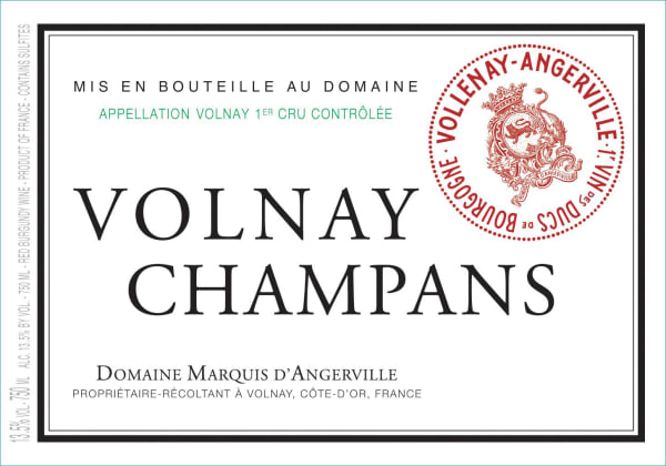 Rượu vang đỏ Domaine Marquis d'Angerville Volnay Champans Premier Cru 2016
