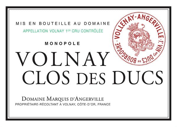 Rượu vang đỏ Domaine Marquis d'Angerville Volnay Clos des Ducs Premier Cru Monopole (chai Magnum 1,5 lít) 2020