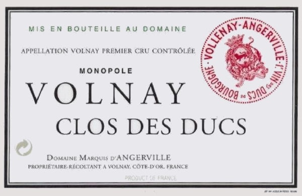 Rượu vang đỏ Domaine Marquis d'Angerville Volnay Clos des Ducs Premier Cru Monopole 2014