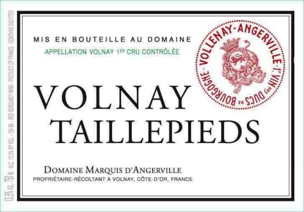 Rượu vang đỏ Domaine Marquis d'Angerville Volnay Taillepieds Premier Cru 2009