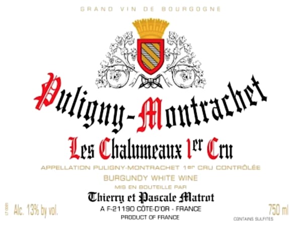 Rượu vang trằng Domaine Matrot Puligny-Montrachet Les Chalumeaux Premier Cru 2021