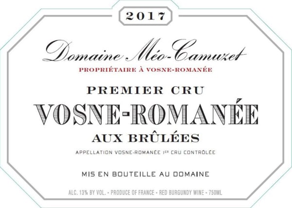 Rượu vang đỏ Domaine Meo-Camuzet Vosne-Romanee Aux Brulees Premier Cru 2017