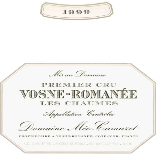 Rượu vang đỏ Domaine Meo-Camuzet Vosne-Romanee Les Chaumes Premier Cru 1999