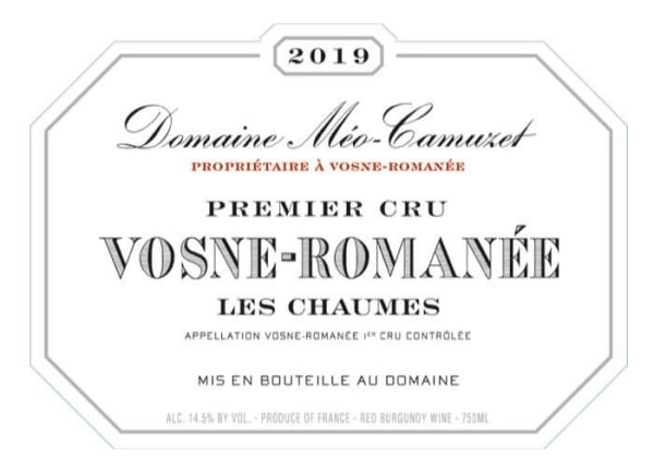 Rượu vang đỏ Domaine Meo-Camuzet Vosne-Romanee Les Chaumes Premier Cru 2019