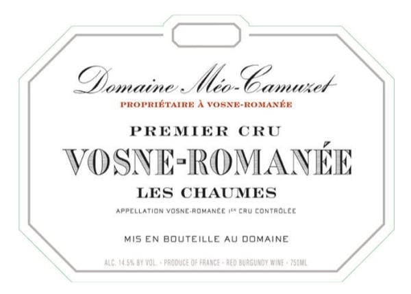 Rượu vang đỏ Domaine Meo-Camuzet Vosne-Romanee Les Chaumes Premier Cru 2020